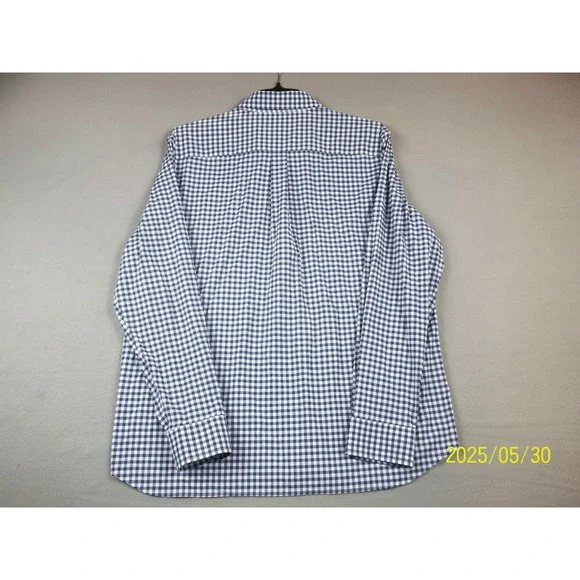 Vineyard Vines Shirt Mens Large Blue White Gingham Performance Button Down Whale - Picture 8 of 8